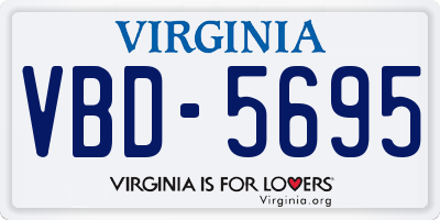VA license plate VBD5695