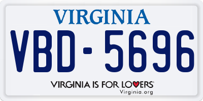 VA license plate VBD5696