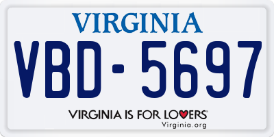 VA license plate VBD5697