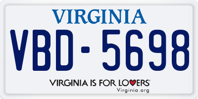 VA license plate VBD5698