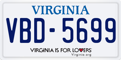 VA license plate VBD5699