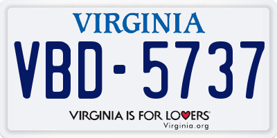 VA license plate VBD5737