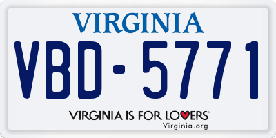 VA license plate VBD5771