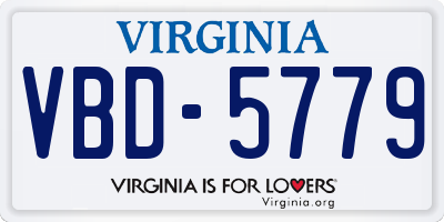 VA license plate VBD5779
