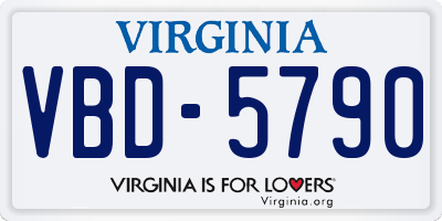 VA license plate VBD5790