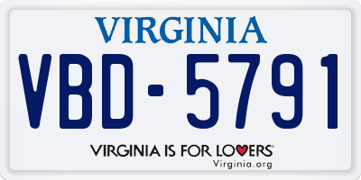 VA license plate VBD5791
