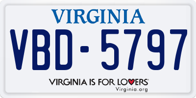VA license plate VBD5797