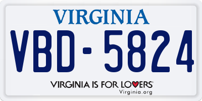 VA license plate VBD5824