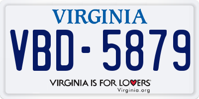 VA license plate VBD5879