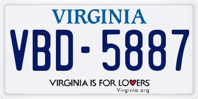 VA license plate VBD5887