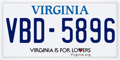 VA license plate VBD5896