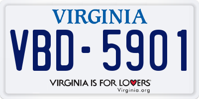 VA license plate VBD5901