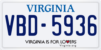 VA license plate VBD5936