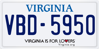 VA license plate VBD5950