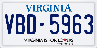 VA license plate VBD5963