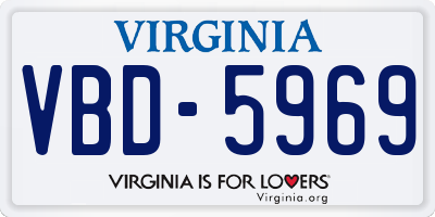 VA license plate VBD5969