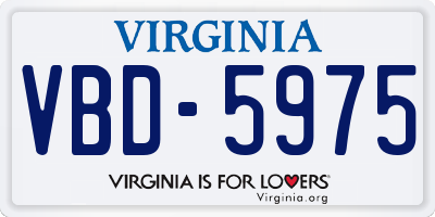 VA license plate VBD5975