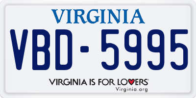 VA license plate VBD5995