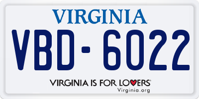 VA license plate VBD6022