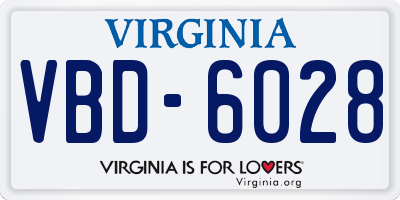 VA license plate VBD6028