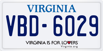VA license plate VBD6029