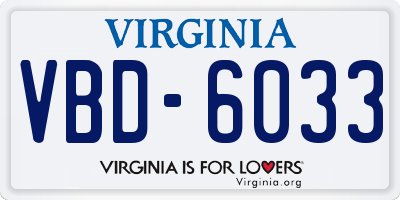 VA license plate VBD6033