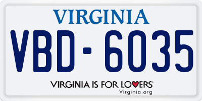 VA license plate VBD6035