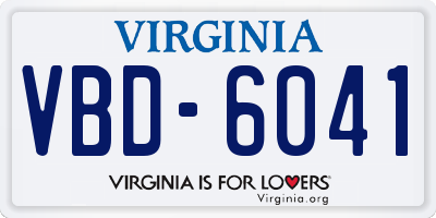 VA license plate VBD6041