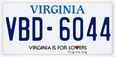VA license plate VBD6044