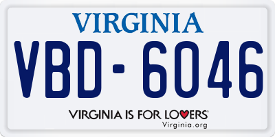 VA license plate VBD6046