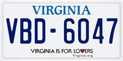 VA license plate VBD6047
