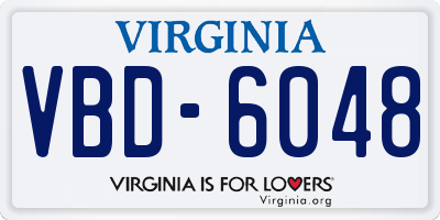 VA license plate VBD6048