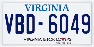 VA license plate VBD6049
