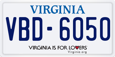 VA license plate VBD6050