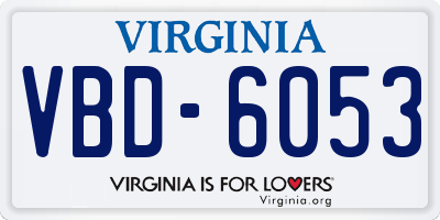 VA license plate VBD6053