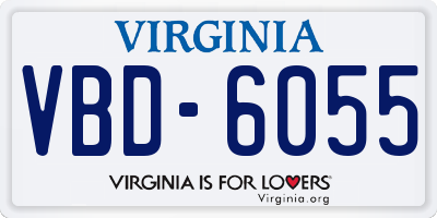 VA license plate VBD6055