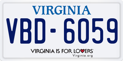 VA license plate VBD6059