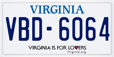 VA license plate VBD6064
