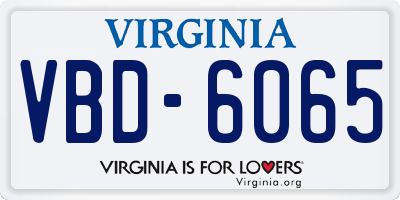 VA license plate VBD6065