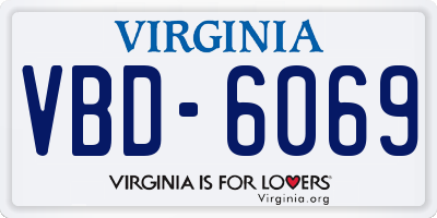 VA license plate VBD6069