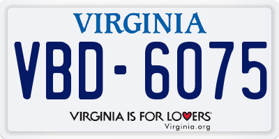 VA license plate VBD6075