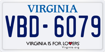 VA license plate VBD6079