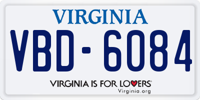 VA license plate VBD6084