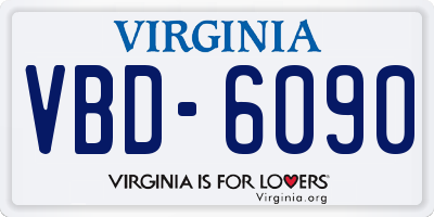 VA license plate VBD6090