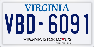 VA license plate VBD6091