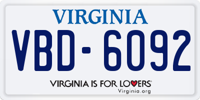 VA license plate VBD6092