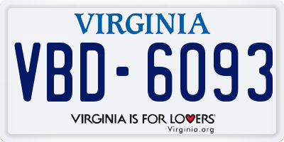 VA license plate VBD6093