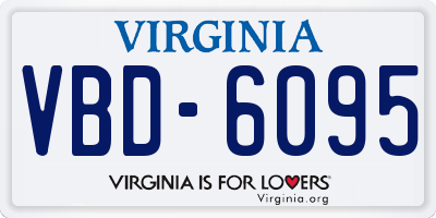 VA license plate VBD6095