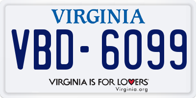 VA license plate VBD6099