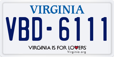 VA license plate VBD6111